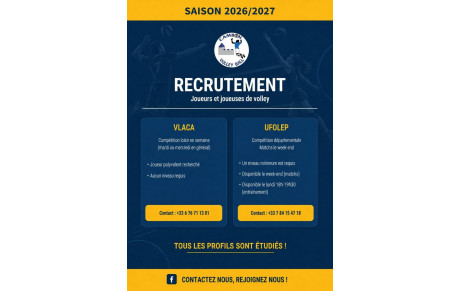 🏐 Cambon Volley Ball recrute pour la saison 2026/2027 ! 🏐